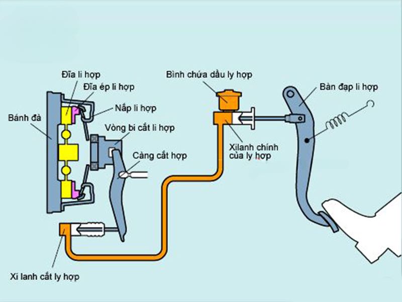 Cách thức hoạt động của chân côn ô tô
