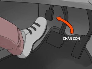 Chân côn là bộ phận nằm cạnh chân phanh và chân ga ở xe số sàn