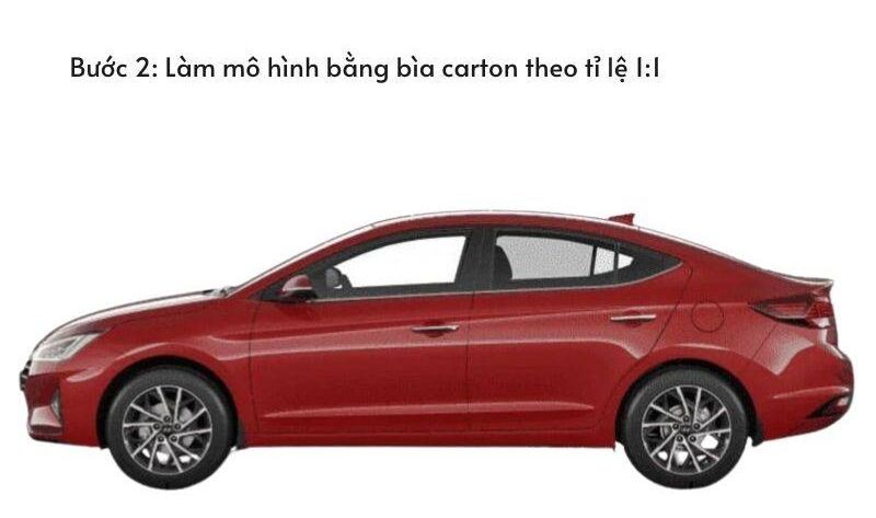 Dùng bìa carton để dựng một mô hình thu nhỏ của xe