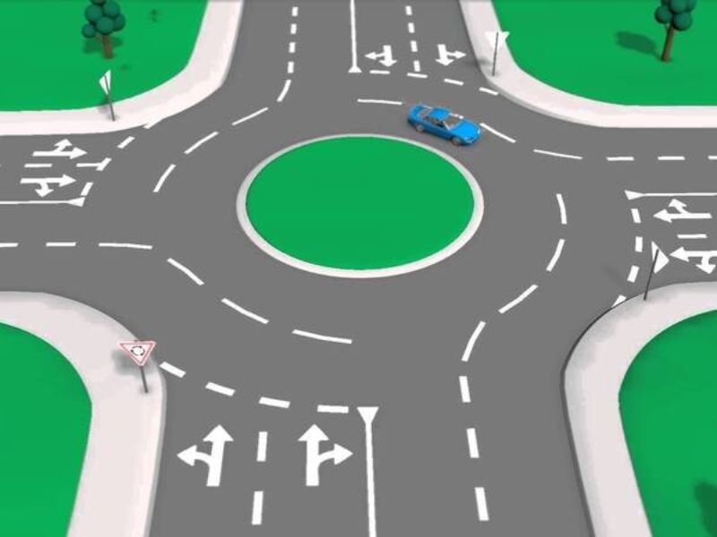 Cách xi nhan ở vòng xuyến