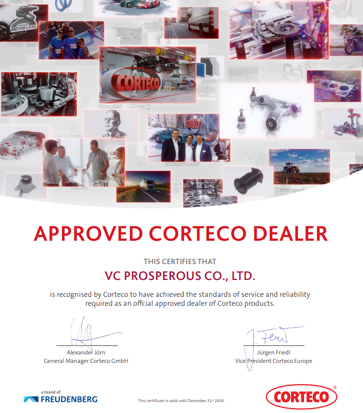 Giấy chứng nhận đại lý chính thức Corteco cấp cho Phụ Tùng Đức Anh