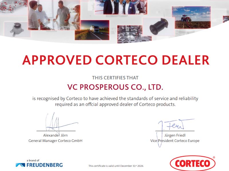 Giấy chứng nhận đại lý chính thức Corteco cấp cho Phụ Tùng Đức Anh