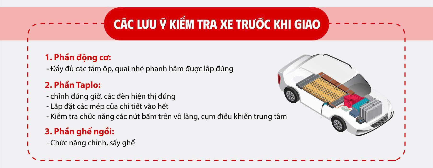 Lưu ý kiểm tra xe trước khi giao