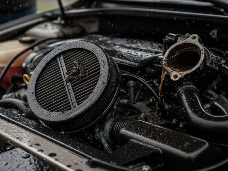 Hậu quả khi lọc gió ô tô bị ướt