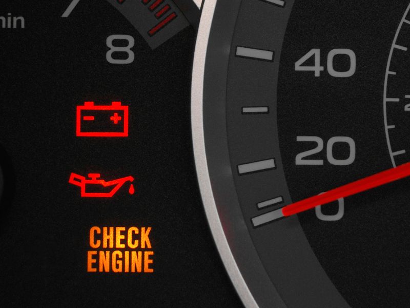 Đèn check engine sáng báo hiệu hệ thống nhiên liệu trên xe cần kiểm tra