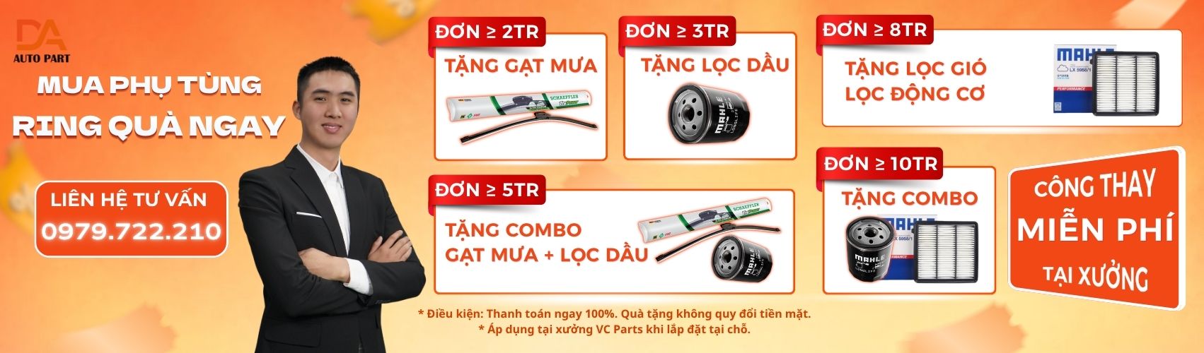 Banner ưu đãi Phụ Tùng Đức Anh